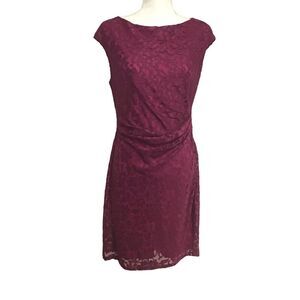 Chaps Wine-colored Sleeveless Sheath Dress Women's Size‎ 12